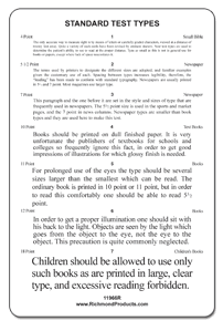 Standard Reading Test Card "Children Should be allowed...)