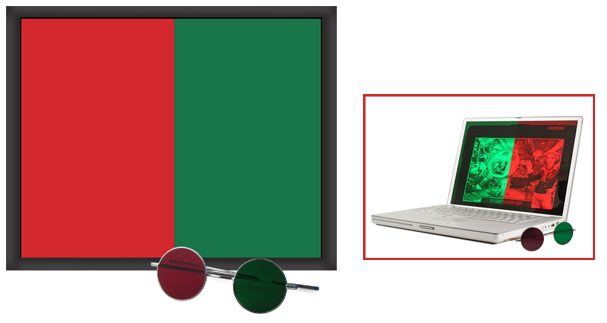 Computer Anaglyph Filter Screen (with red/green Glasses)