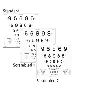 LEA NUMBERS® 15-LINE TRANSLUCENT ETDRS-STYLE DISTANCE CHARTS FOR ESV3000 CABINET