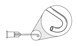 4003 "J" Shaped Cannula 25g x 22mm (7/8") "J" shape 1.5mm high x 1.75mm wide  CLEARANCE