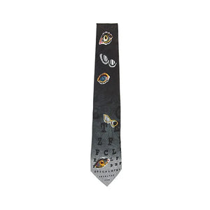 Black and Silver Snellen Letter Necktie