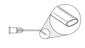 7006 Hydrodissection Cannula 27g x 22mm (7/8") 8mm angled (32º), flattened tip smooth oval shaped tip  CLEARANCE