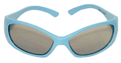 Eye Glass, Adolescent/Intermediate Polarized Stereo in Blue Plastic Frames, for use with Stereo tests.