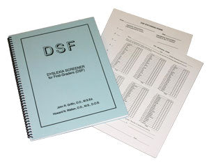 Dyslexia Screener for First Graders (DSF) Kit includes a supply of Decoding and Encoding forms