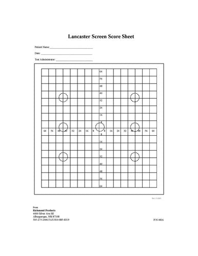 Lancaster Score Sheet, 8 1/2 x 11 inches, Qty - 50
