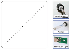 Pediatric Thorington Card with Transilluminator/Penlight Adapter