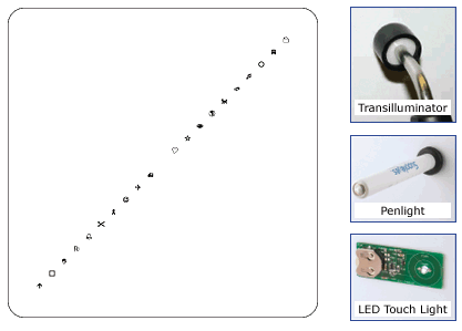 Pediatric Thorington Card with Transilluminator/Penlight Adapter