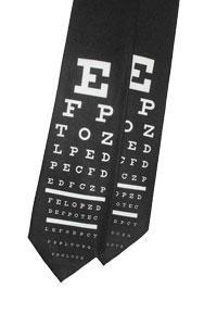 SNELLEN CHART ON BLACK NECKTIE