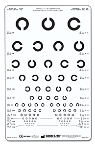 Landolt "C" Proportional Spaced Chart for 10 feet (3 meters)
