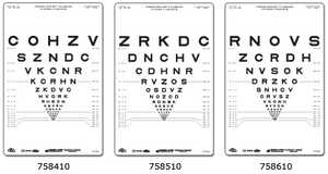 Intermediate Vision Chart "1" in LogMar Sizes for Testing at 26 Inches(66 cm)